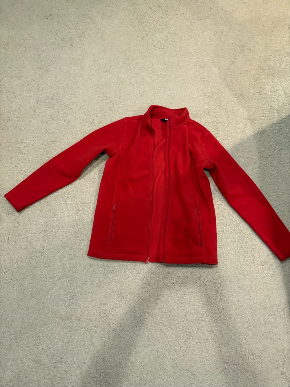 Lands' End Bright Red Kids Fleece Full-Zip Jacket